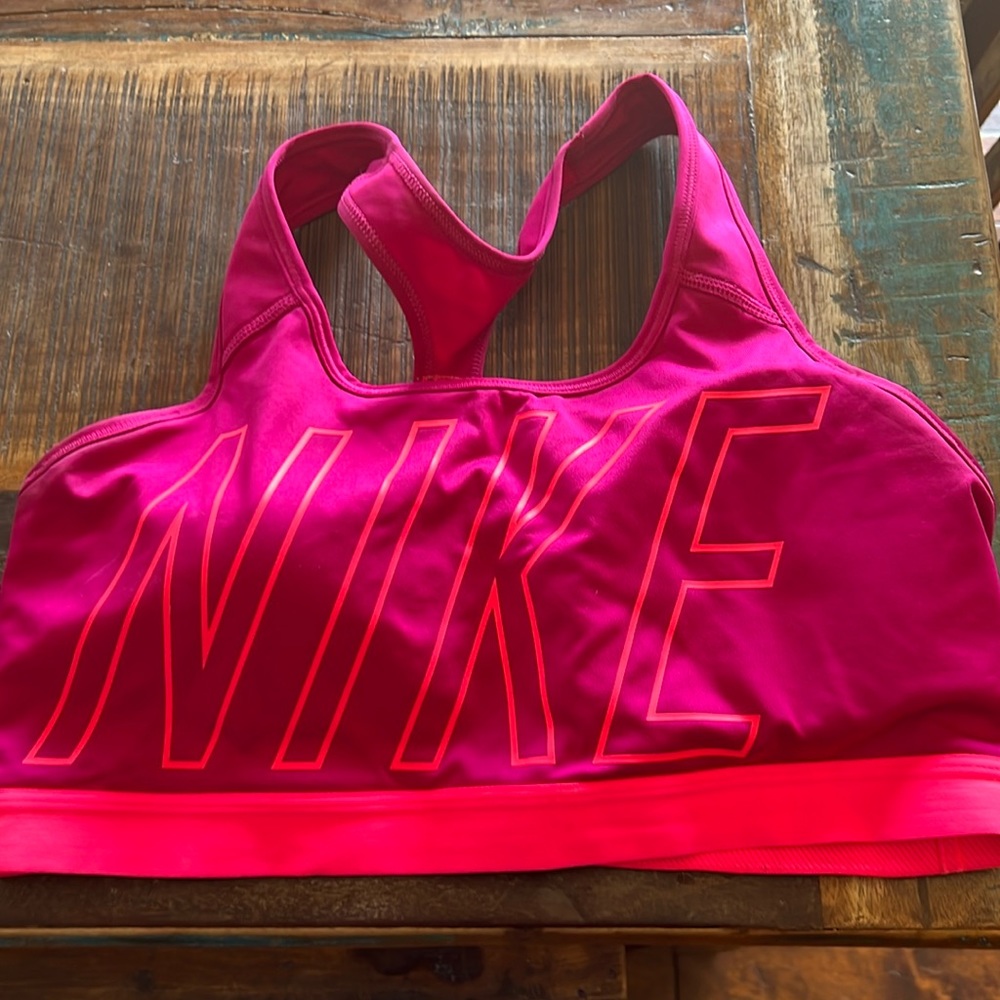 Hot pink Nike sports bra. Worn once. Size large